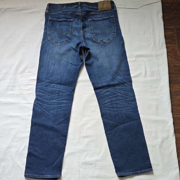 American Eagle Outfitters Men's Dark Blue Slim Straight Jeans - Picture 5 of 9